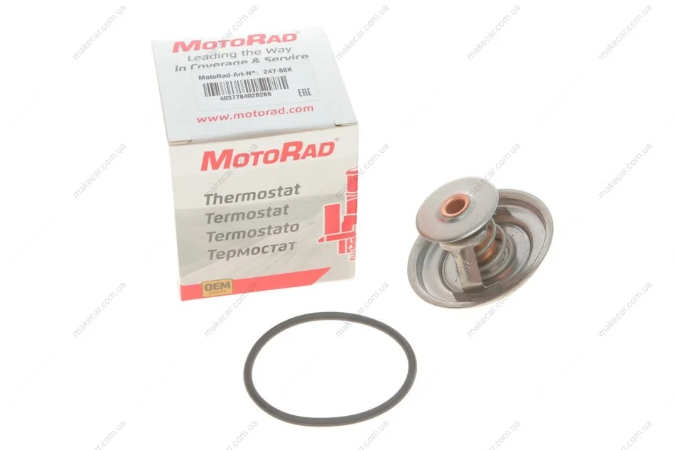 <strong>Термостат системи охолодження (88°C) MERCEDES /8 (W115), T1 (601, 611) VOLVO 240, 740, 760, 780, 850, 940, 940 II, 960, S70, S80 I, V70 I, V70 II AUDI 100 C2, 100 C3, 100 C4 1.9-6.8 01.68-12.20 MOTORAD 247-88K (фото 1)</strong>