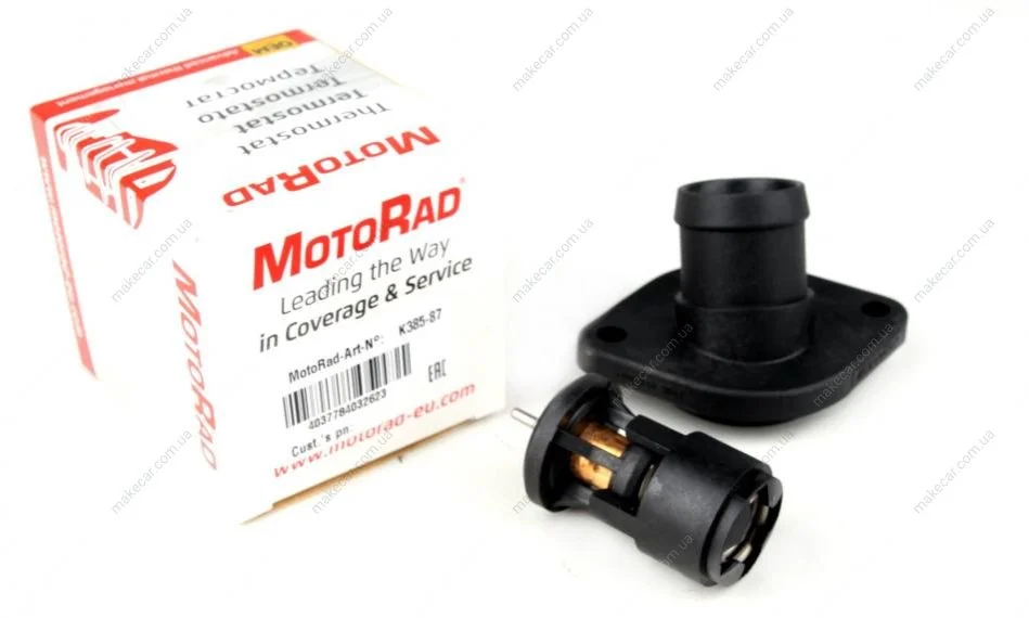 <strong>Термостат Golf III/IV/Bora/Caddy/Polo 1.4-1.6i 91- (87 C) (з фланцем) MOTORAD 385-87K (фото 1)</strong>