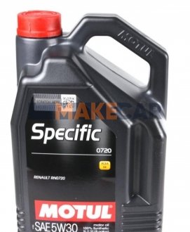 Моторное масло Specific 0720 5W-30 синтетическое 5 л MOTUL 102209 (фото 1)