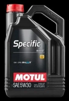 Олія двигуна Specific Dexos2 5W-30 5L для Opel, Chevrolet, Vauxhall, Saab MOTUL 102643 фото товару