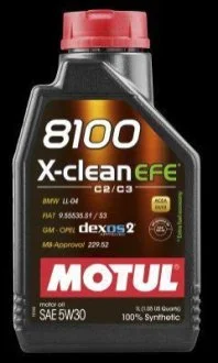 Олива моторна 5W30 X-clean EFE 8100 (1L) для Volkswagen, Opel, Fiat, Vauxhall, Mercedes MOTUL 107210 фото товару