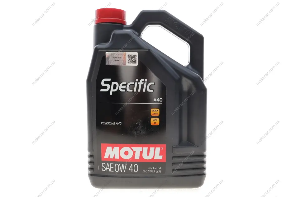 <strong>Олива моторна 100% синтетична д/авто /Specific A40 SAE 0W40 (5L)/112075 MOTUL 348306 (фото 1)</strong>