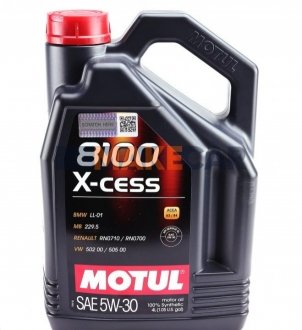 Моторное масло 8100 X-Cess 5W-30 синтетическое 4 л MOTUL 368107
