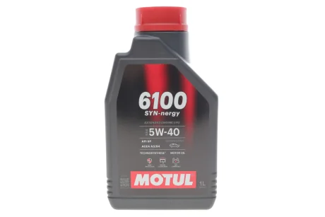 Олива моторна Technosynthese д/авто 6100 Syn-nergy SAE 5W40 (1L) для MOTUL 368411 фото товару
