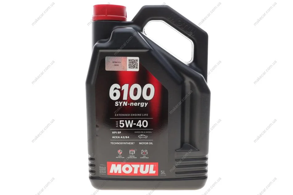 <strong>Олива моторна Technosynthese д/авто 6100 Syn-nergy SAE 5W40 (5L) MOTUL 368451 (фото 1)</strong>