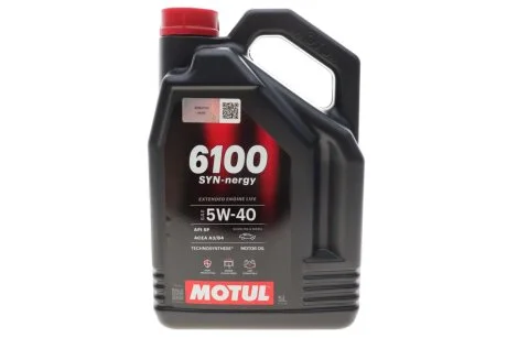 Олива моторна Technosynthese д/авто 6100 Syn-nergy SAE 5W40 (5L) для MOTUL 368451 фото товару