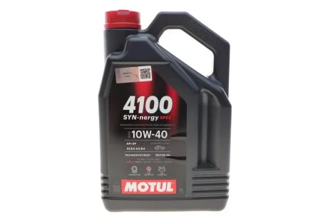 Олива моторна 4100 SYN-nergy SPEC 10W-40 4L для MOTUL 387707 фото товару