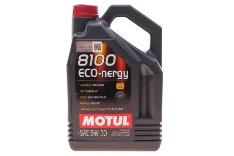 Моторна олива Motul 8100 Eco-Nergy 5W-30 синтетична 5 л для Nissan, Infiniti, Jeep, Alpina, Mazda MOTUL 812306 фото товару