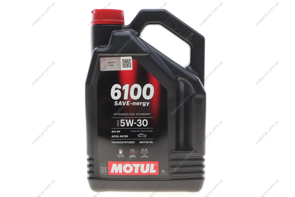 <strong>Олива моторна Technosynthese д/авто 6100 Save-nergy SAE 5W30 (4L) MOTUL 812550 (фото 1)</strong>