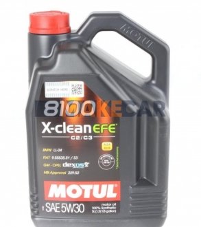 Моторна олія 8100 X-clean EFE 5W-30 синтетична 5 л MOTUL 814051 (фото 1)