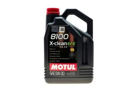 Моторна олива Motul 8100 X-clean EFE 5W-30 синтетична 5 л для Nissan, Infiniti, Jeep, Alpina, Mazda MOTUL 814051 фото товару