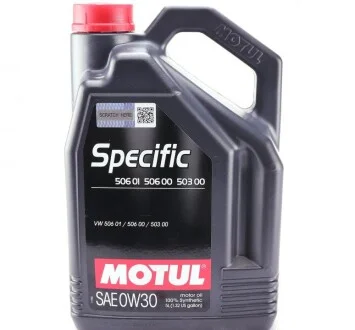 Моторна олива Motul Specific 506 01 506 00 503 00 0W-30 синтетична 5 л для MOTUL 824206 фото товару