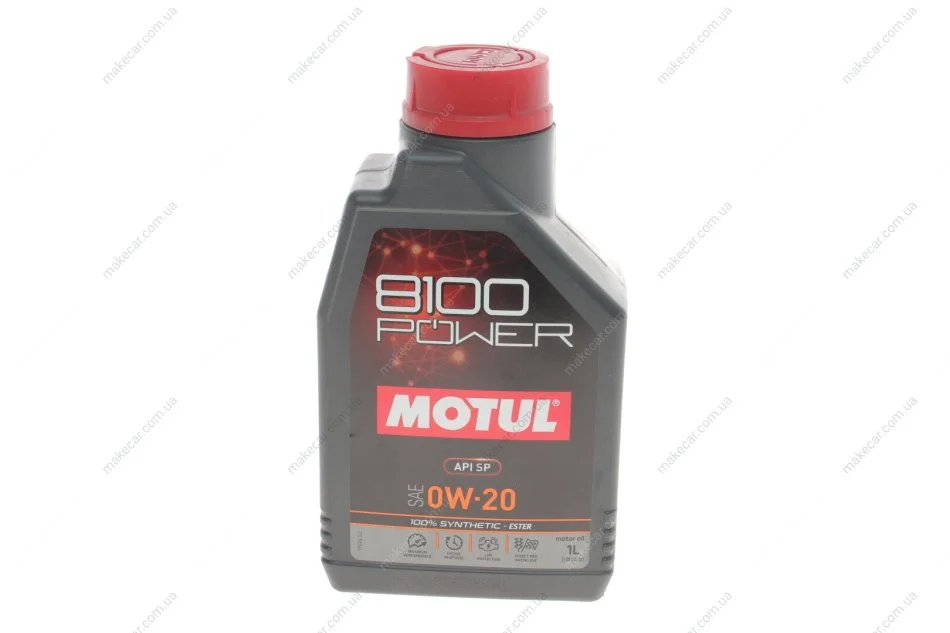 <strong>Олива моторна 100% синтетична естерова д/авто 8100 Power 0W20 1L MOTUL 824401 (фото 1)</strong>