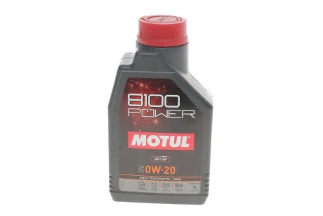 Олива моторна 100% синтетична естерова д/авто 8100 Power 0W20 1L для MOTUL 824401 фото товару