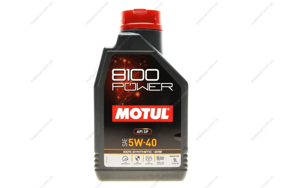 <strong>Олива моторна 100% синтетична естерова д/авто 8100 Power 5W40 1L MOTUL 824601 (фото 1)</strong>