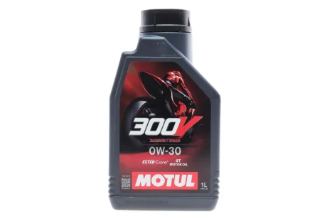Олива для 4-х тактних двигунів 100% синтетична естерова 4T 300V FL Road Racing 0W30 1L для MOTUL 835511 фото товару