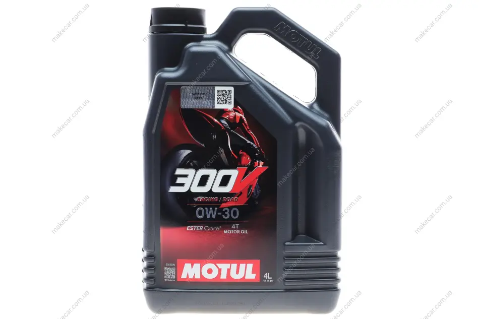 <strong>Олива для 4-х тактних двигунів 100% синтетична естерова 4T 300V FL Road Racing 0W30 4L MOTUL 835541 (фото 1)</strong>