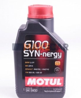 Моторное масло 6100 SYN-nergy 5W-30 синтетическое 1 л MOTUL 838311