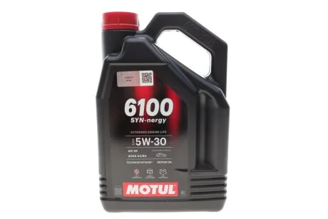 Олива моторна Technosynthese д/авто 6100 Syn-nergy SAE 5W30 (4L) для MOTUL 838450 фото товару