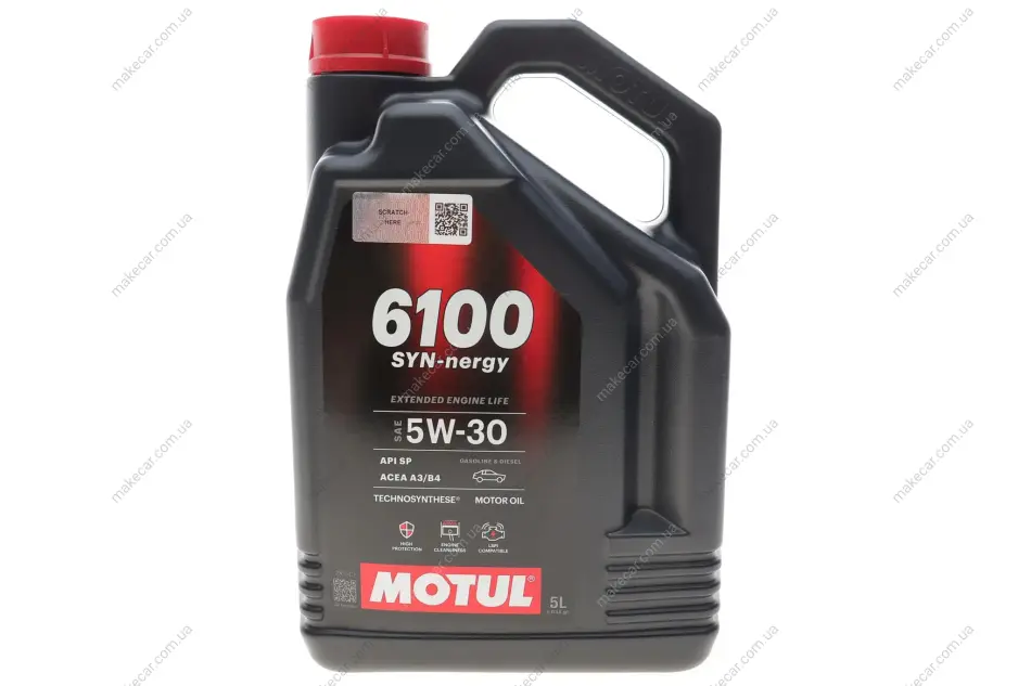 <strong>Олива моторна Technosynthese д/авто 6100 Syn-nergy SAE 5W30 (5L) MOTUL 838451 (фото 1)</strong>