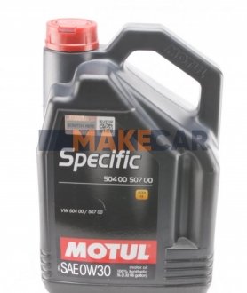 Моторна олія Specific 504.00 - 507.00 0W-30 синтетична 5 л MOTUL 838651 (фото 1)