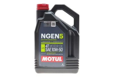 Олива для 4-х тактних двигунів синтетична естерова NGEN 5 10W50 4T 4L для MOTUL 839241 фото товару