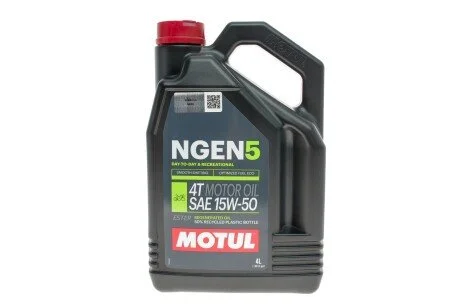 Олива для 4-х тактних двигунів синтетична естерова NGEN 5 15W50 4T 4L для MOTUL 839341 фото товару