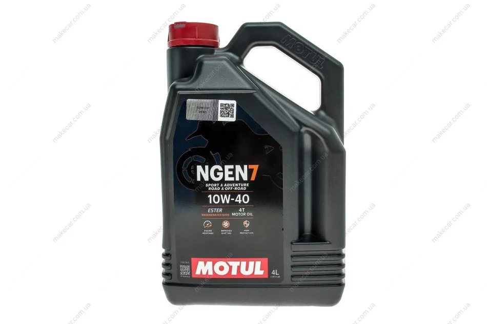 <strong>Олива для 4-х тактних двигунів синтетична естерова NGEN 7 10W40 4T 4L MOTUL 839641 (фото 1)</strong>