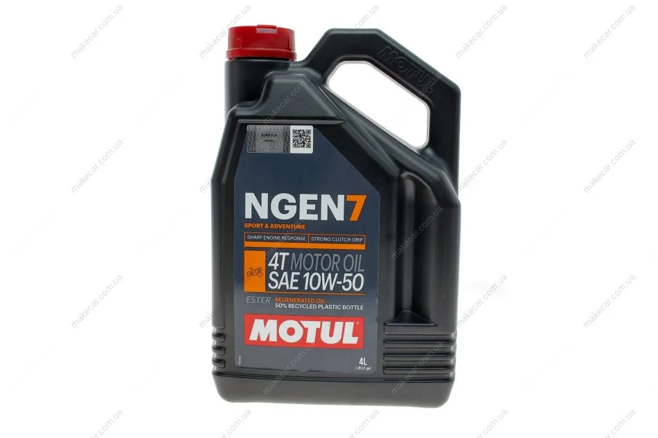 <strong>Олива для 4-х тактних двигунів синтетична естерова NGEN 7 10W50 4T 4L MOTUL 839741 (фото 1)</strong>