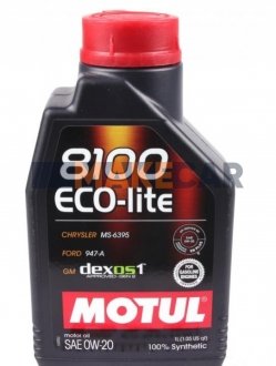 Моторна олія 8100 Eco-Lite 0W-20 синтетична 1 л MOTUL 841111 (фото 1)