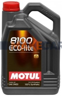 Моторна олія 8100 Eco-Lite 0W-20 синтетична 5 л MOTUL 841151 (фото 1)