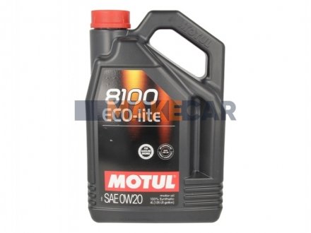 Моторное масло 8100 Eco-Lite 0W-20 синтетическое 4 л MOTUL 841154 (фото 1)