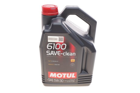 Моторна олія 6100 Save-Clean 5W-30 синтетична 5 л MOTUL 841651 фото товару