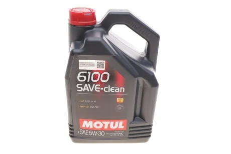 Моторна олива Motul 6100 Save-Clean 5W-30 синтетична 5 л для MOTUL 841651 фото товару