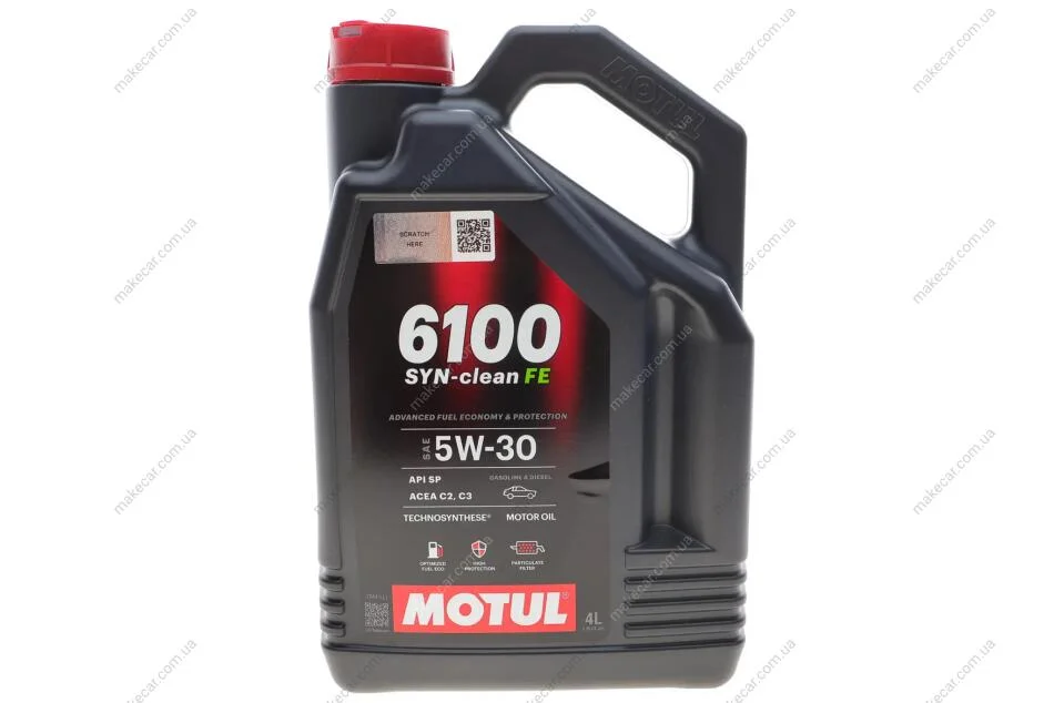 <strong>Олива моторна 6100 Syn-clean FE 5W30 4L MOTUL 841750 (фото 1)</strong>