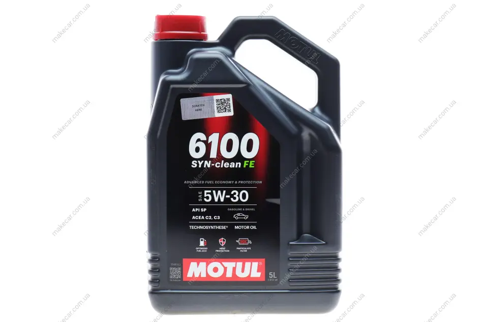 <strong>Олива моторна Technosynthese д/авто 6100 Syn-clean FE SAE 5W30 (5L) MOTUL 841751 (фото 1)</strong>