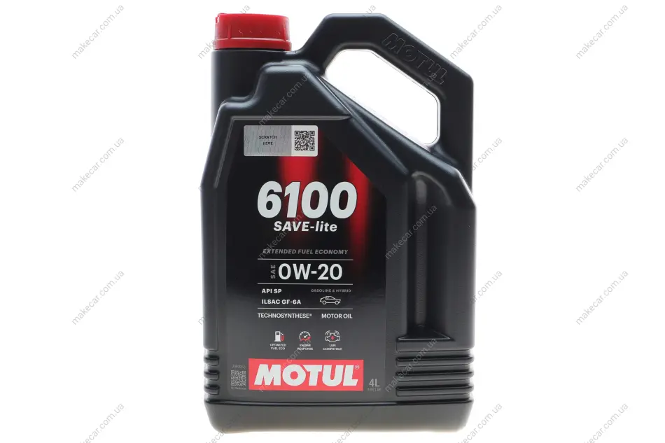 <strong>Олива моторна Technosynthese д/авто 6100 Save-lite 0W20 4L MOTUL 842050 (фото 1)</strong>