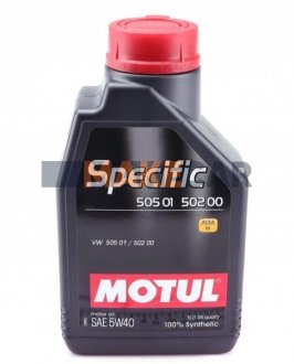 Моторное масло Specific 505 01 502 00 5W-40 синтетическое 1 л MOTUL 842411 (фото 1)