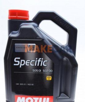 Моторна олія Specific 505 01 502 00 5W-40 синтетична 5 л MOTUL 842451