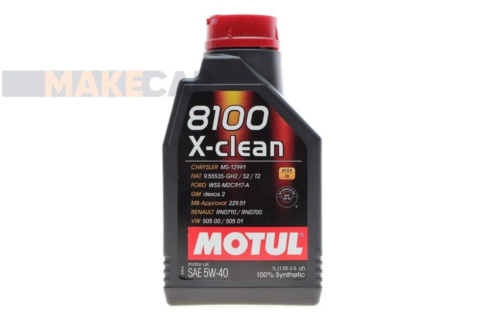 <strong>Олива моторна 100% синтетична д/авто 8100 X-Clean 5W40 1L MOTUL 843411 (фото 1)</strong>
