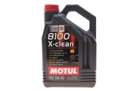 Олива моторна 100% синтетична д/авто 8100 X-Clean 5W40 4L для MOTUL 843450 фото товару