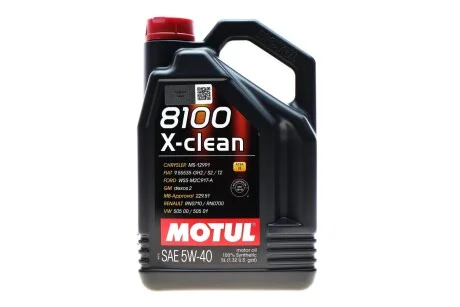Олива моторна 100% синтетична д/авто 8100 X-Clean 5W40 5L для MOTUL 843451 фото товару