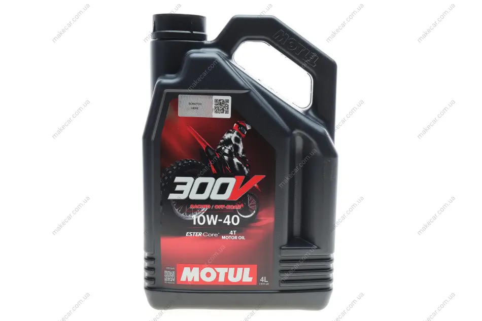 <strong>Олива для 4-х тактних двигунів 100% синтетична естерова 300V Off Road 10W40 4L MOTUL 847641 (фото 1)</strong>
