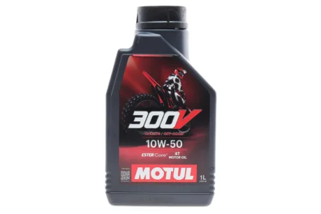 Олива для 4-х тактних двигунів 100% синтетична естерова 4T 300V FL Off Road 10W50 1L для MOTUL 847711 фото товару