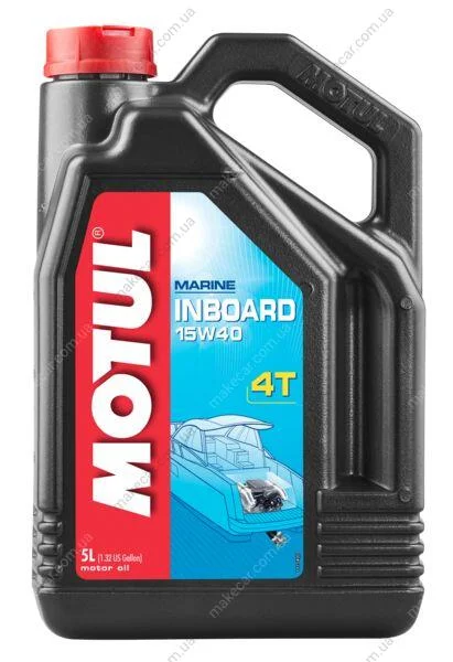 <strong>Олива для 4-х тактних двигунів човн.двигунів мінеральне 4T Inboard 15W40 5L MOTUL 851951 (фото 1)</strong>