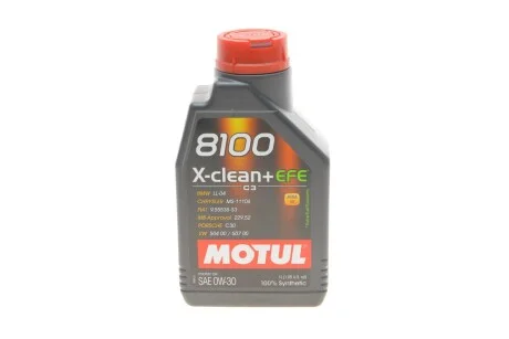 Олива моторна /8100 X-clean+ EFE 0W30 1L/111657 для MOTUL 853911 фото товару