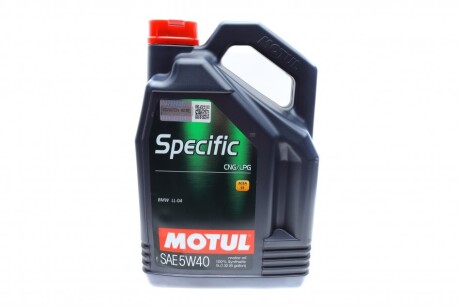 Моторное масло Specific CNG/LPG 5W-40 синтетическое 5 л MOTUL 854051 фото товара