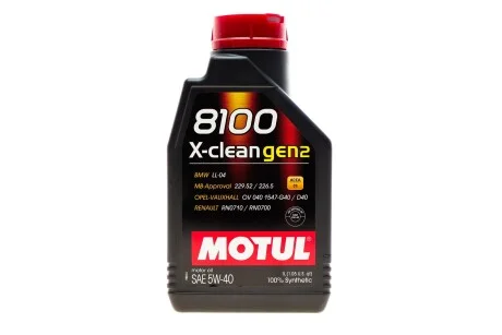 Моторна олива Motul 8100 X-Clean gen2 5W-40 синтетична 1 л для MOTUL 854111 фото товару