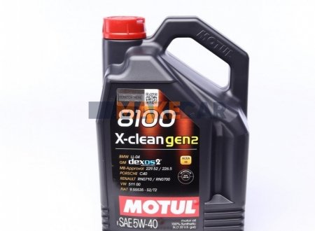 Моторное масло 8100 X-Clean 5W-40 синтетическое 5 л MOTUL 854151 (фото 1)