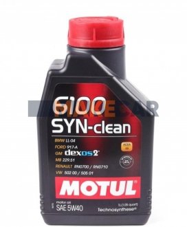 Моторное масло 6100 Syn-Clean 5W-40 синтетическое 1 л MOTUL 854211 (фото 1)